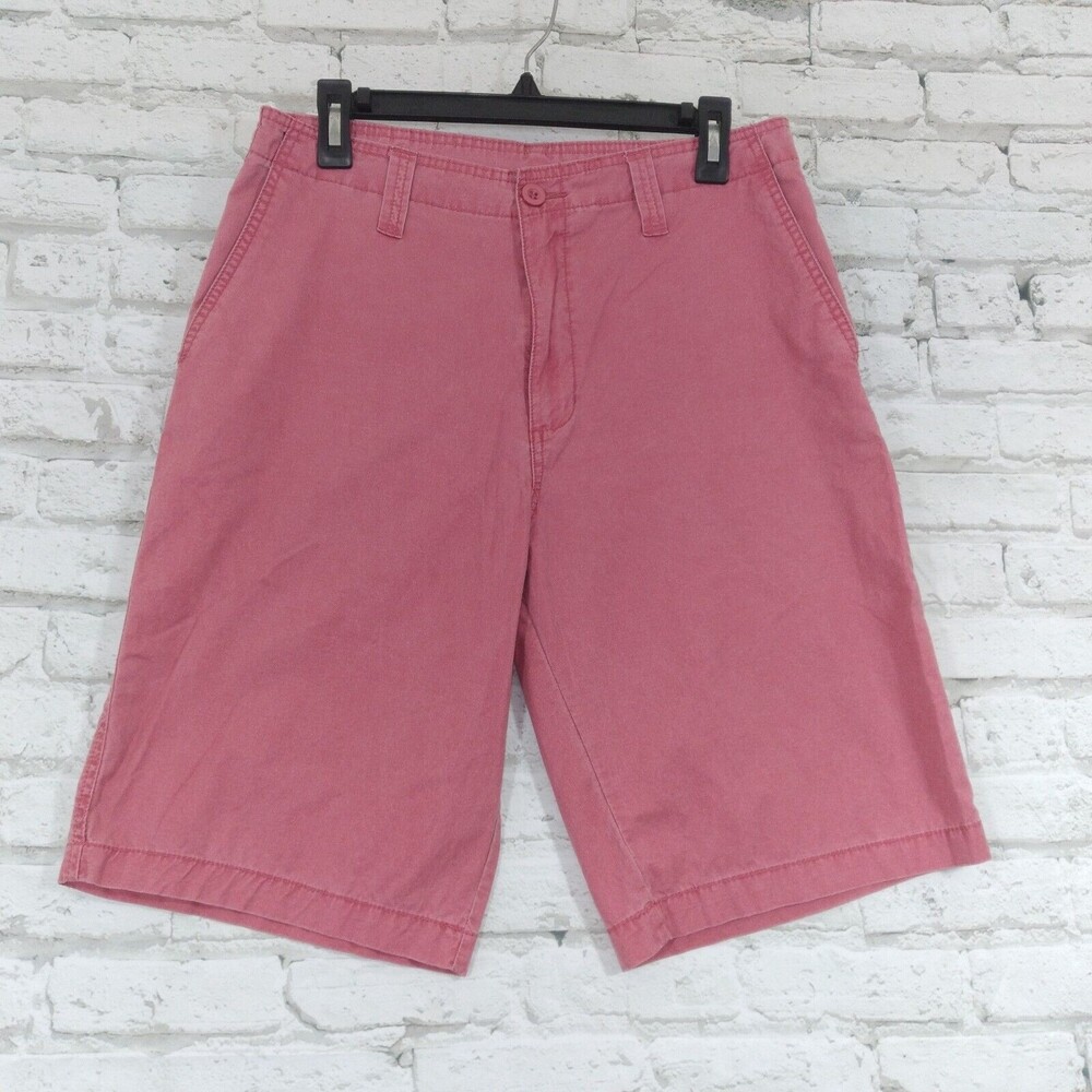 Burnside Mens Shorts 30 Pink Flat Front Cotton Casual Bermuda